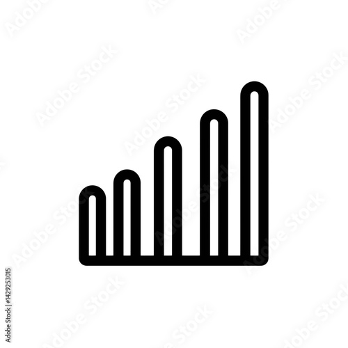 Signal bars ascend strength in digital network display