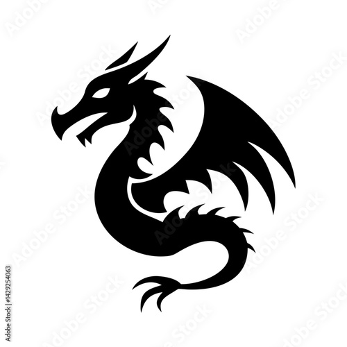 Wallpaper Mural dragon icon, dragon silhouette vector illustration-Editable Vector Art of dragon,dragon vector Torontodigital.ca