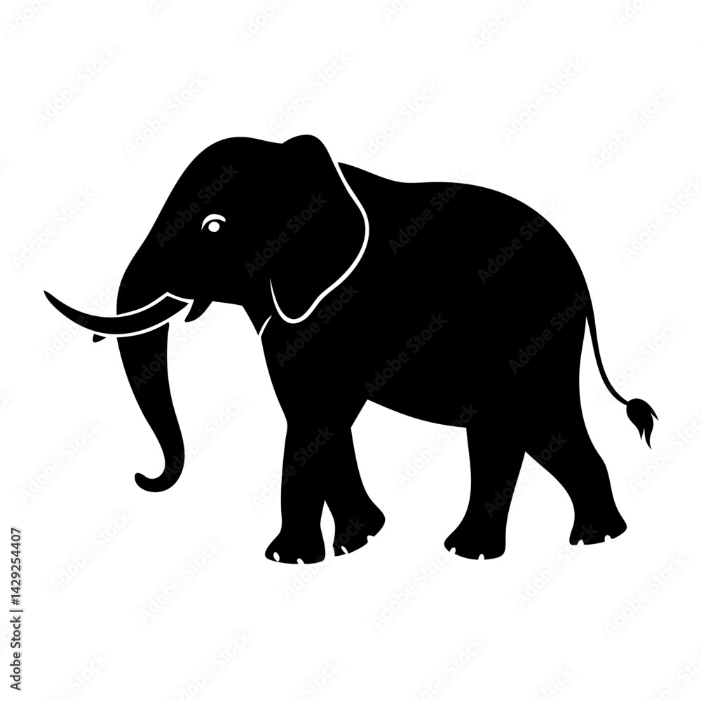 Fototapeta premium elephant icon, elephant silhouette vector illustration-Editable Vector Art of elephant,elephant vector