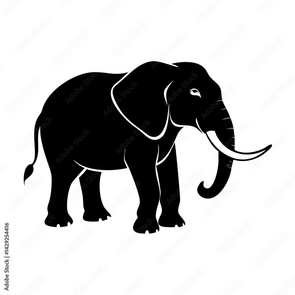 Obraz premium elephant icon, elephant silhouette vector illustration-Editable Vector Art of elephant,elephant vector