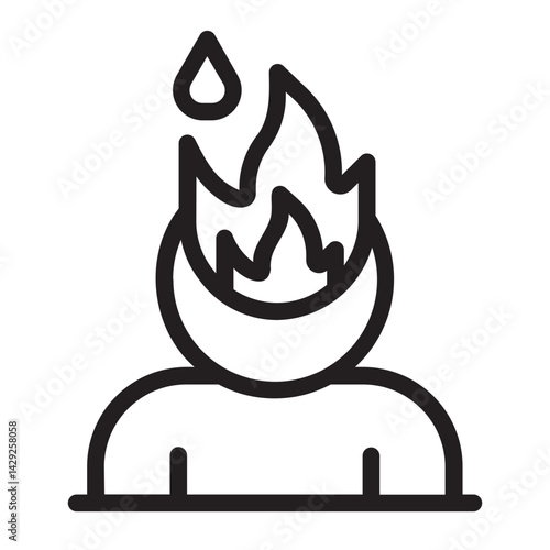 burnout line icon