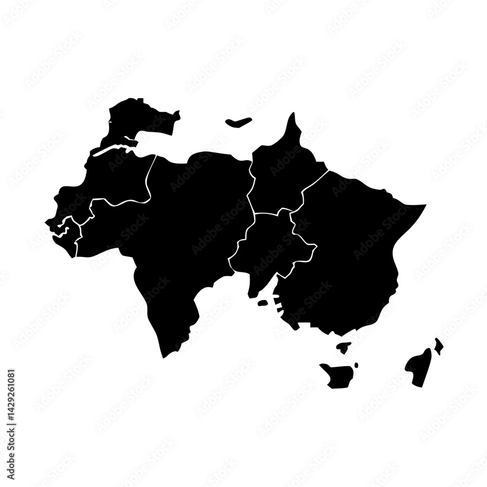 Obraz premium map icon, map silhouette vector illustration-Editable Vector Art of map,map vector