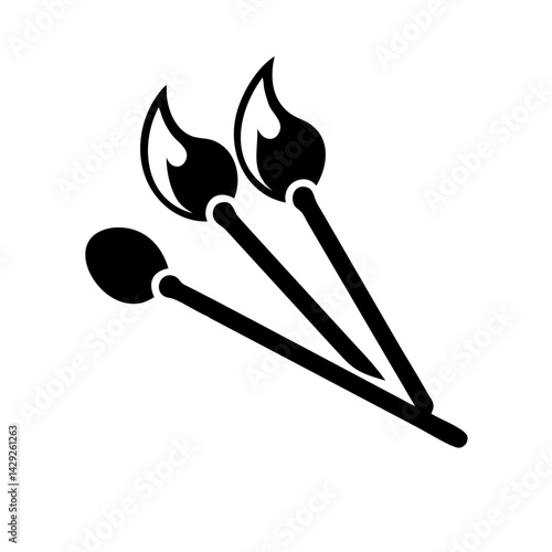 matches icon, matches silhouette vector illustration-Editable Vector Art of matches,matches vector