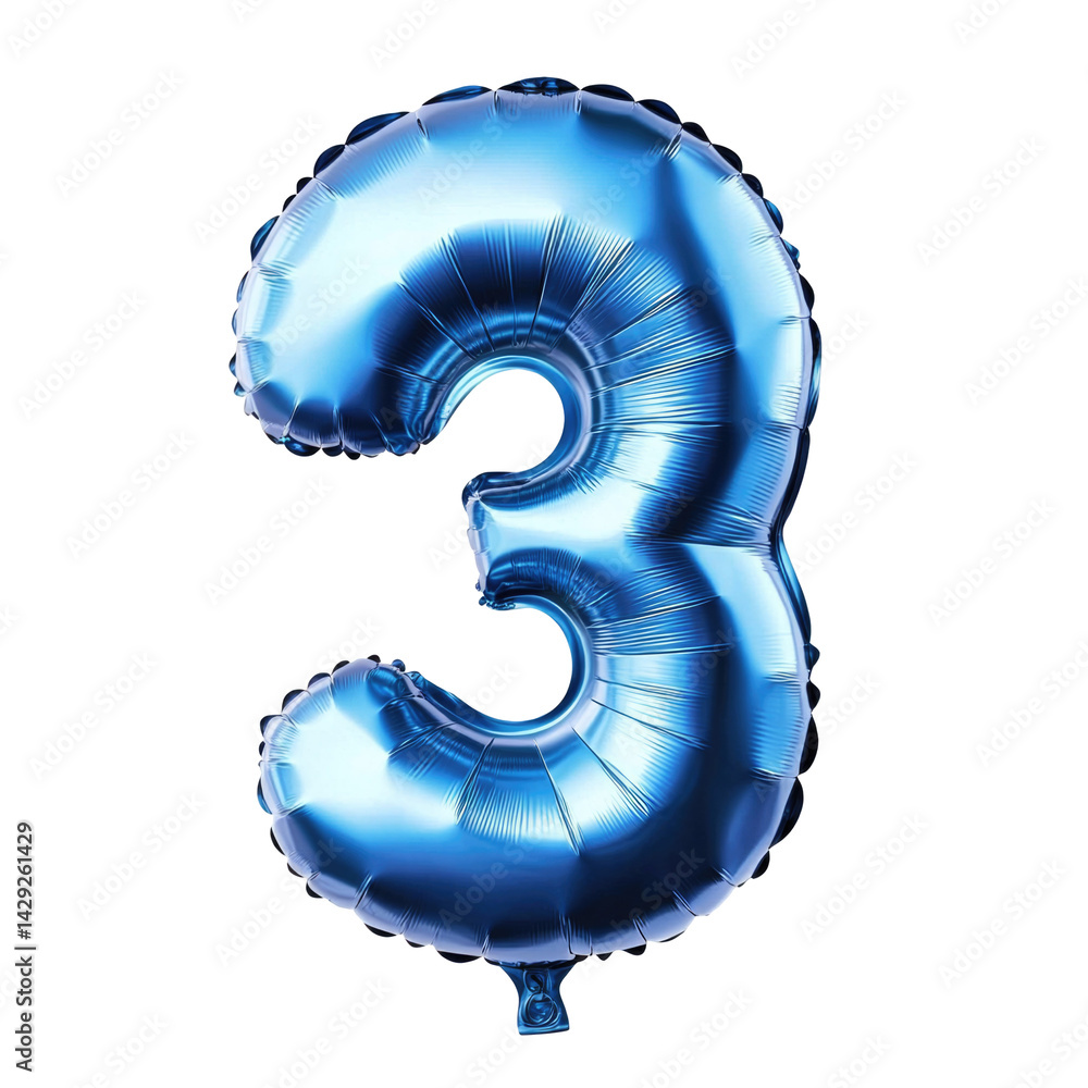 Blue Number 3 Balloon for Celebrations and Parties, Perfect for Birthdays and Anniversaries, Adds a Fun Touch to Events on transparent background Blue Number 3 Balloon for Celebrations and Parties, Perfect for Birthdays and Anniversaries, Adds a Fun Touch to Events on transparent background