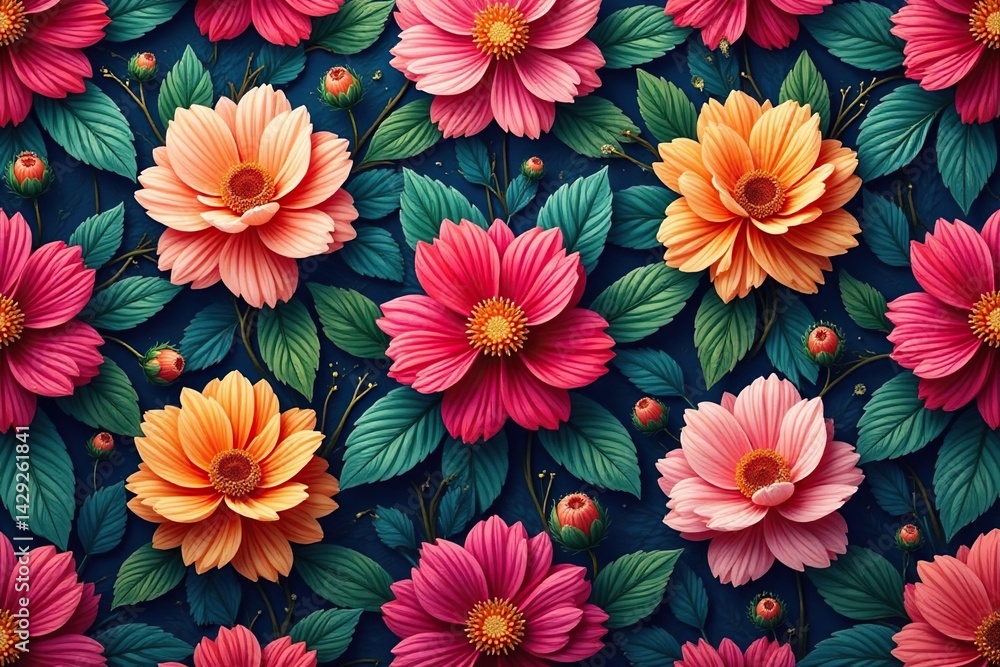Intricate floral design, repeating seamlessly , nature, decorative Intricate floral design, repeating seamlessly , nature, decorative