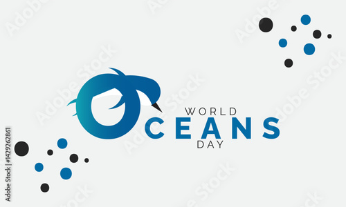 World Oceans Day. holiday concept, Perfect for background, banners, cards, posters, and  social media design with text inscription and classic color for a professional look

