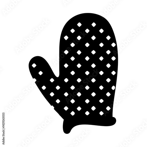 oven mitt icon, oven mitt silhouette vector illustration-Editable Vector Art of oven mitt,oven mitt vector