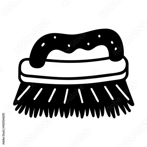 scrub brush icon, scrub brush silhouette vector illustration-Editable Vector Art of scrub brush,scrub brush vector