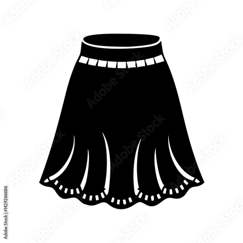 skirt icon, skirt silhouette vector illustration-Editable Vector Art of skirt,skirt vector