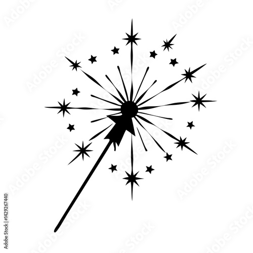 sparkler icon, sparkler silhouette vector illustration-Editable Vector Art of sparkler,sparkler vector