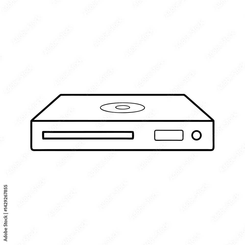 Blu Ray Player Line Art Vector Blu Ray Player Line Art Vector