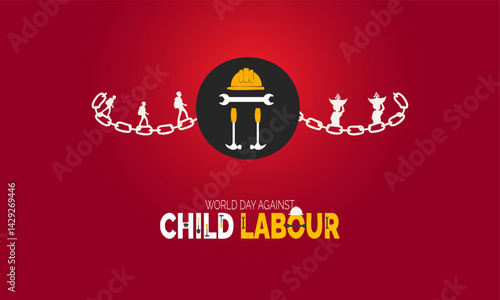 World day against child labour. June 12. holiday concept, Perfect for background, banners, cards, posters, and  social media design with text inscription and classic color for a professional look
