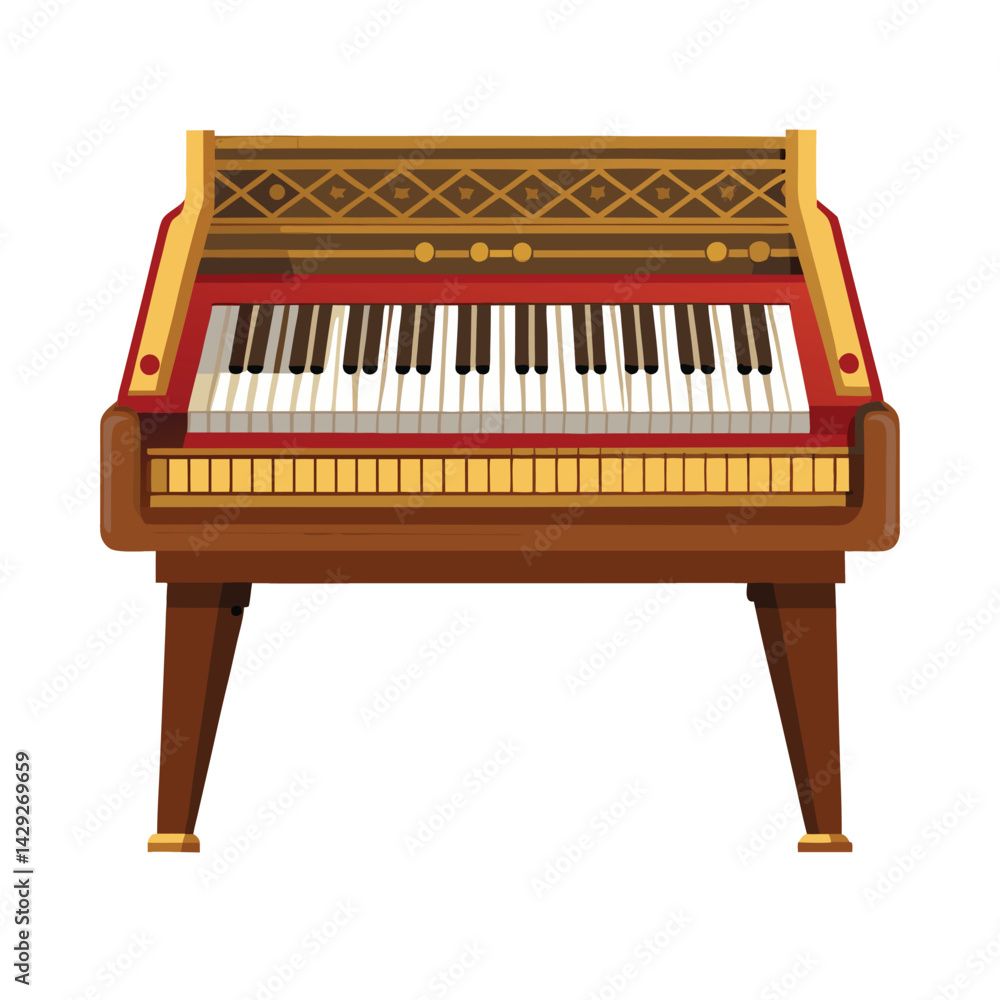Fototapeta premium Strings, Winds, and Echoes: The Lost Instruments of the Lute, Harpsichord, Hurdy-Gurdy, Viola da Gamba, Clavichord, Crumhorn, Sackbut, Theorbo, Serpent, Rebec, Shawm, Cittern, Psaltery, Lyre, and Zith
