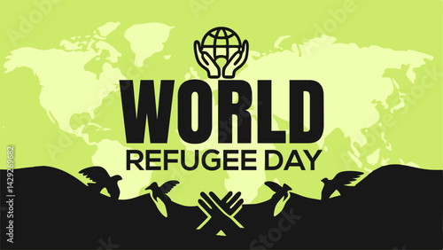 World Refugee Day Banner poster Design Vector Template