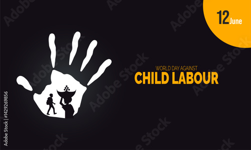 World day against child labour. June 12. holiday concept, Perfect for background, banners, cards, posters, and  social media design with text inscription and classic color for a professional look
