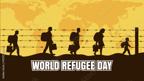 World Refugee Day Banner poster Design Vector Template