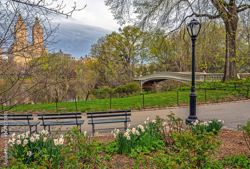 Obraz na płótnie Bow bridge in early spring w salonie