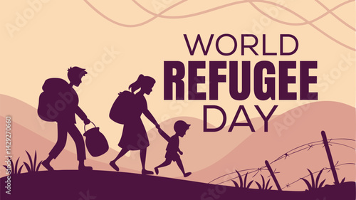 World Refugee Day Banner poster Design Vector Template