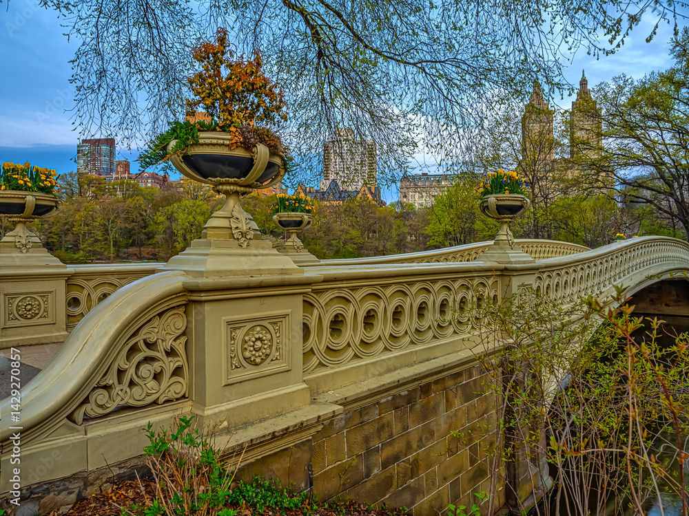 Bow bridge in early spring