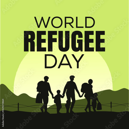 World Refugee Day Banner poster Design Vector Template