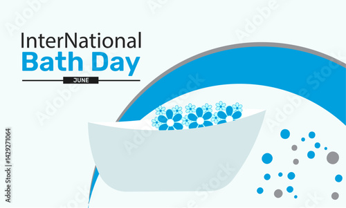 International Bath Day on 14 June. holiday concept, Perfect for background, banners, cards, posters, and  social media design with text inscription and classic color for a professional look
