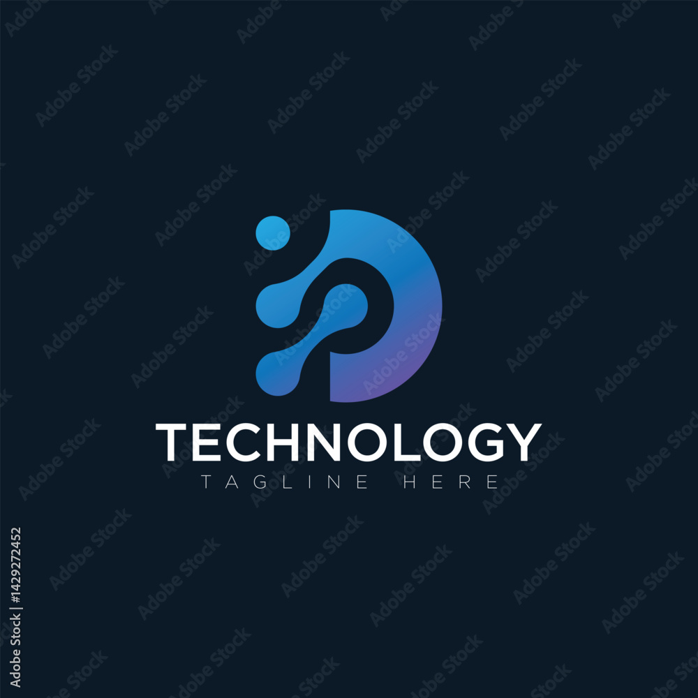 Fototapeta premium Tachnology logo, tagline here, vector logo