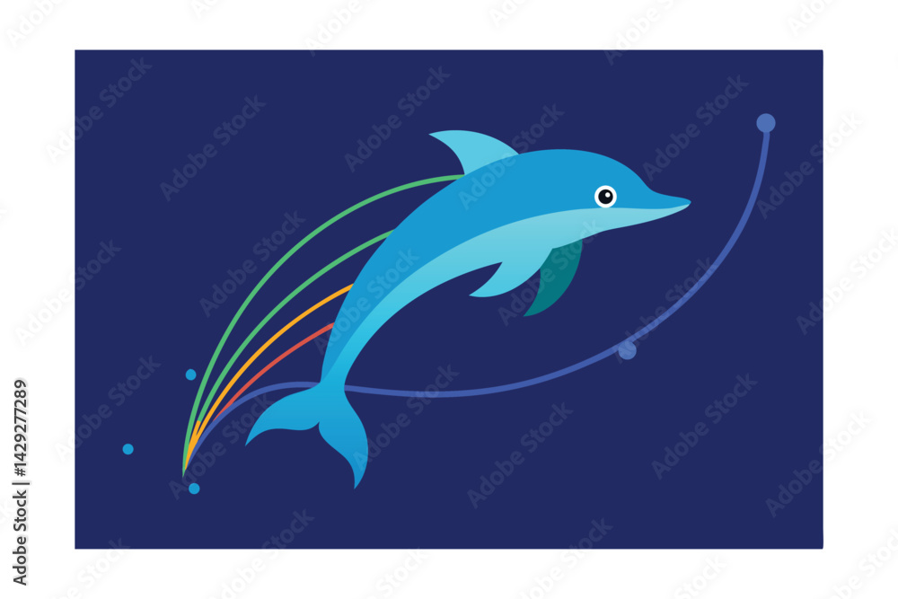 Fototapeta premium dolphin surfing through fiber optics