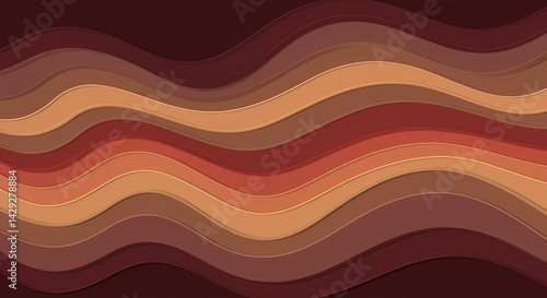Abstract Wave Pattern in Warm Autumnal Hues