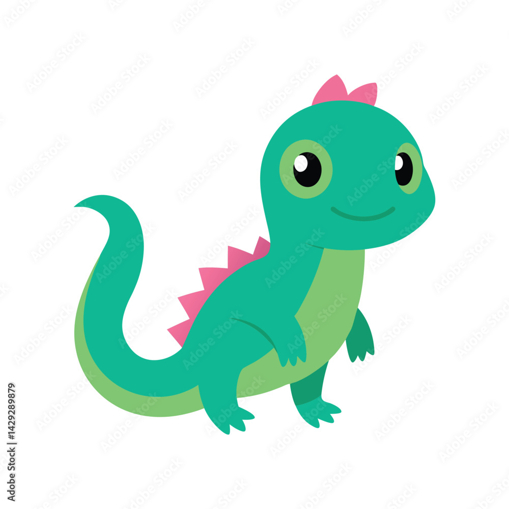Fototapeta premium Cute baby dinosaur vector illustration playful prehistoric animal character design