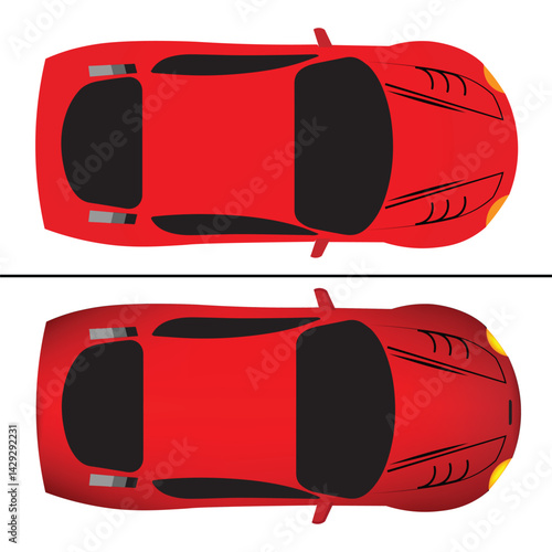 Top View Red Car (2 designs)