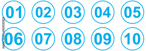 Numbers set icons isolated on white background.