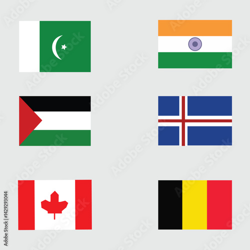 Middle East Flags (with Pakistan and Palestine)