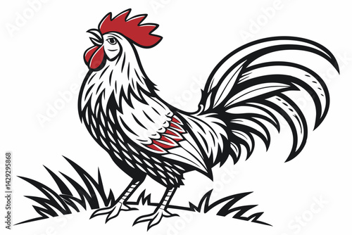 rooster isolated on white background