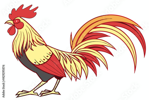 rooster isolated on white background