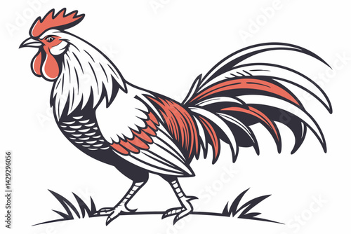 rooster isolated on white background