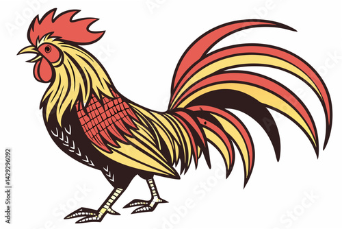 rooster isolated on white background