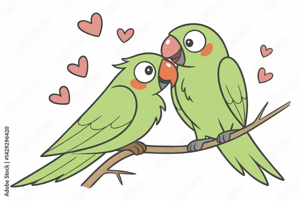 Fototapeta premium parrots on a branch