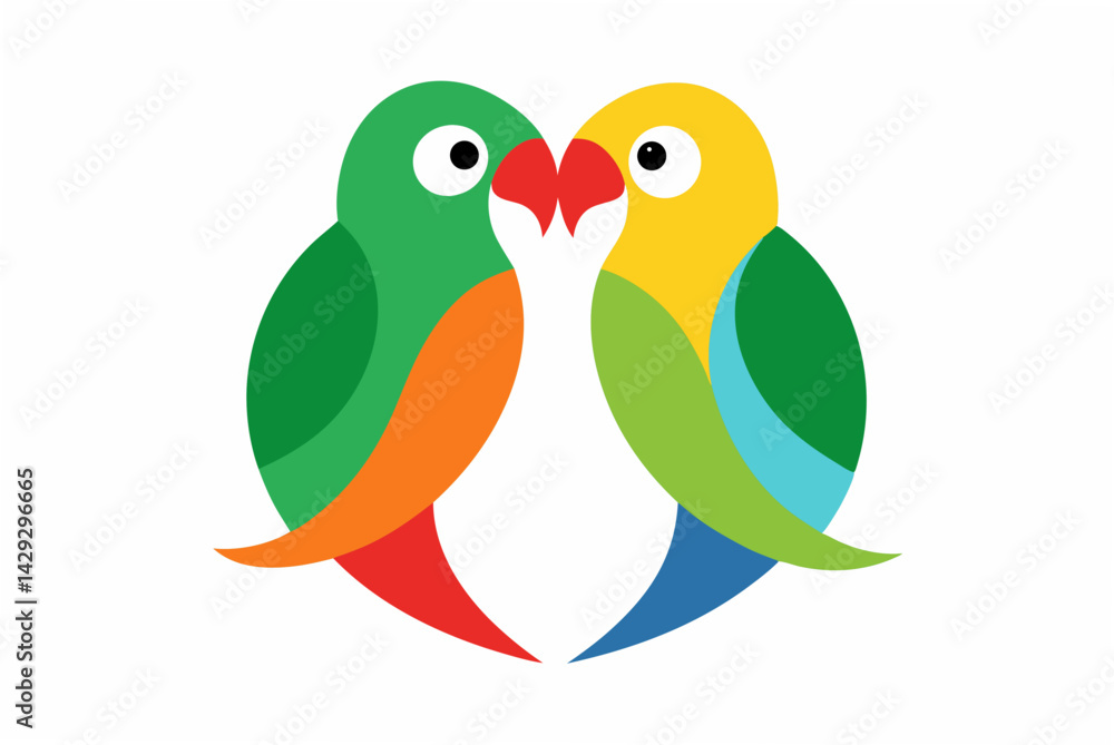 Fototapeta premium two birds on a branch