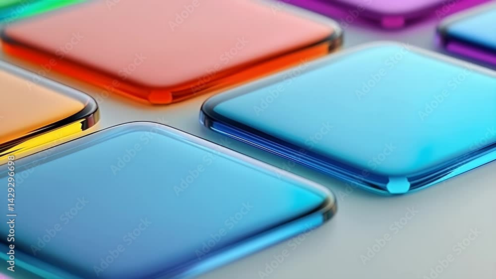 Vibrant Abstract Design Modern Colorful Glass Squares in Patterned Display Vibrant Abstract Design Modern Colorful Glass Squares in Patterned Display