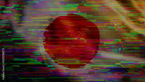 Obraz na płótnie Japan digital technology flag w salonie