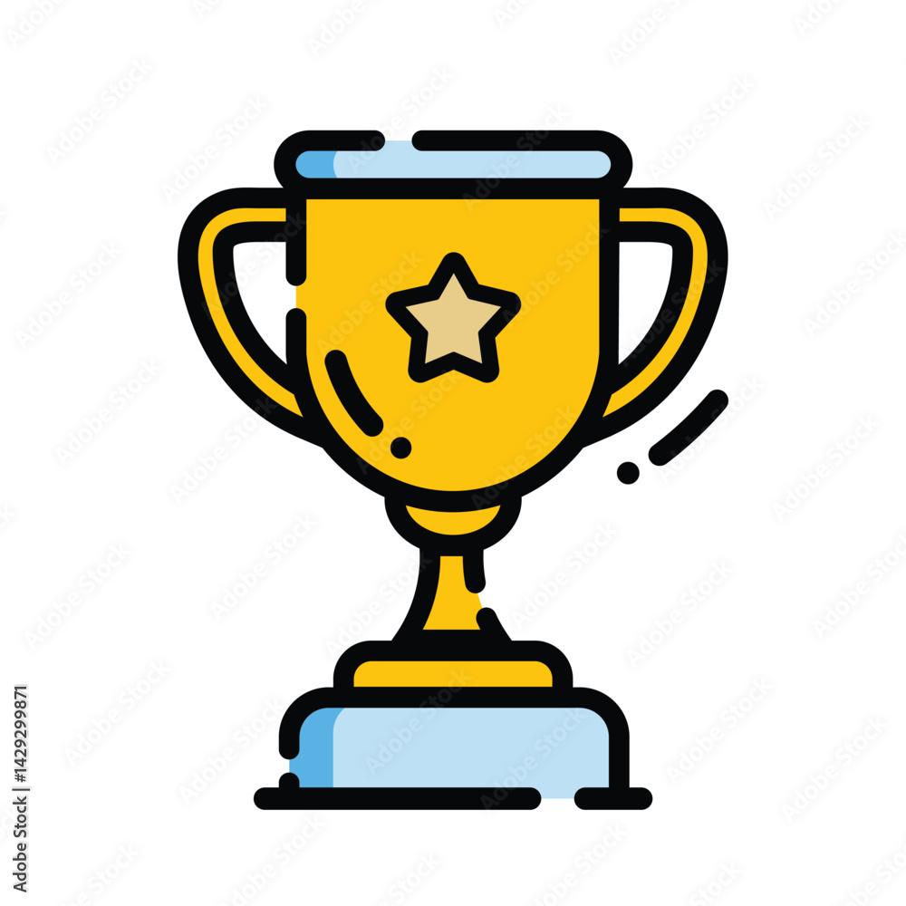 Golden Trophy Cup Icon for Achievement and Success Golden Trophy Cup Icon for Achievement and Success