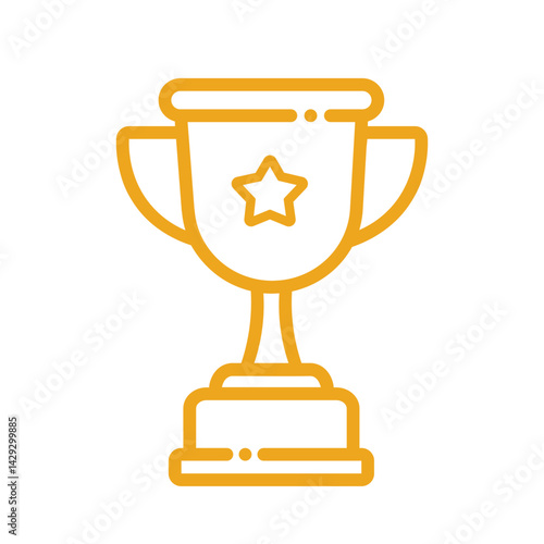 Golden Trophy Cup Icon for Achievement and Success
