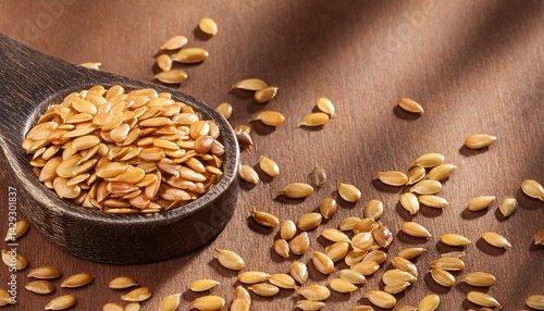 close golden flaxseed