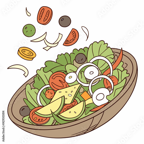 fresh salad with vegetables