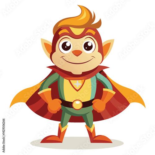 Adorable monkey superhero with a cape