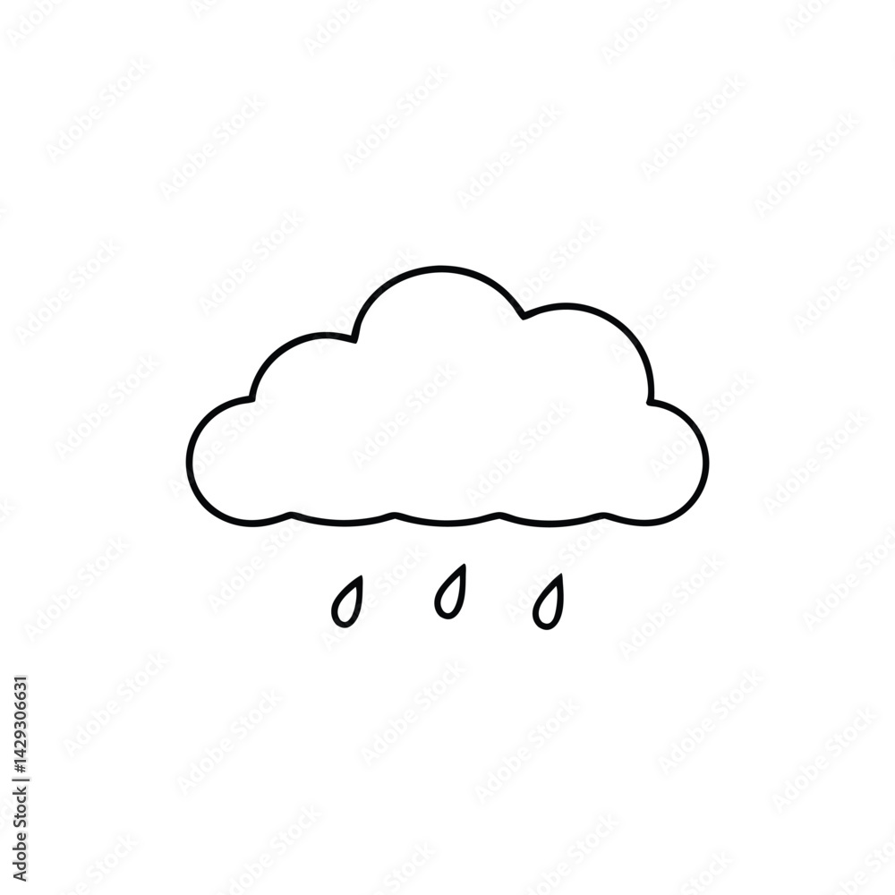 Smiley under raincloud feeling emotional vector illustration Smiley under raincloud feeling emotional vector illustration