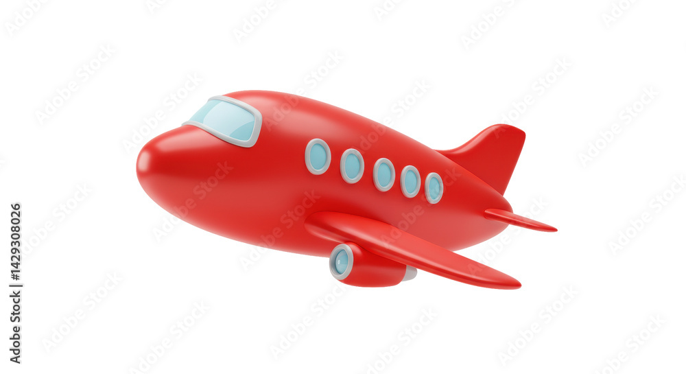 Fototapeta premium Isolated Red Cartoon Airplane Model