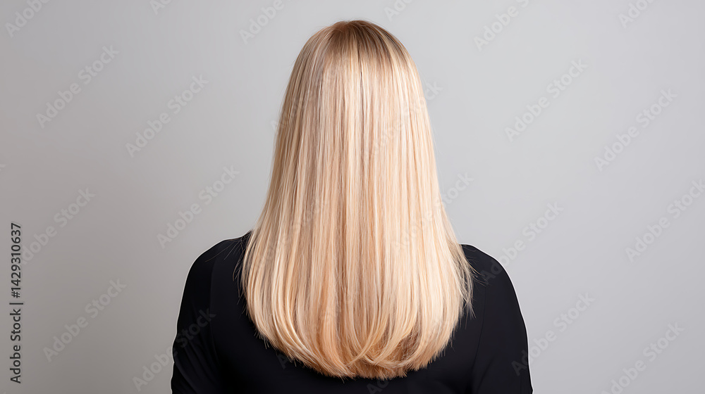 Naklejka premium Straight blond hair with a salon shine