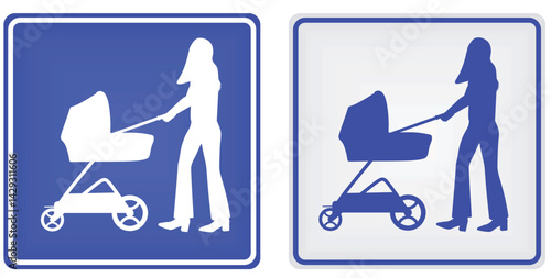 Reserved parking for moms with babies sign. vector