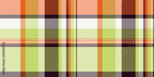 Internet seamless texture pattern, customizable fabric tartan vector. Real plaid textile background check in orange and light colors.